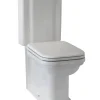 WC - Art Deco golvstående toalett med spolknapp & sits - Krom
