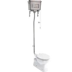 WC - Burlington högspolande toalett, metallcistern & sits