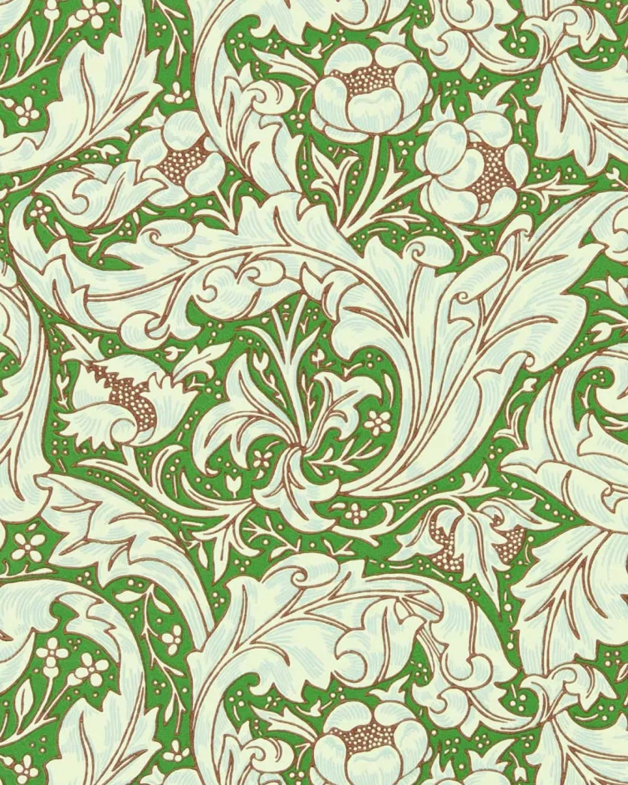 William Morris & Co. Tapet - Bachelor´s Button Leaf Green/Sky