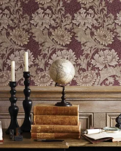 William Morris & Co. Tapet - Chrysanthemum Pink/Yellow/Green