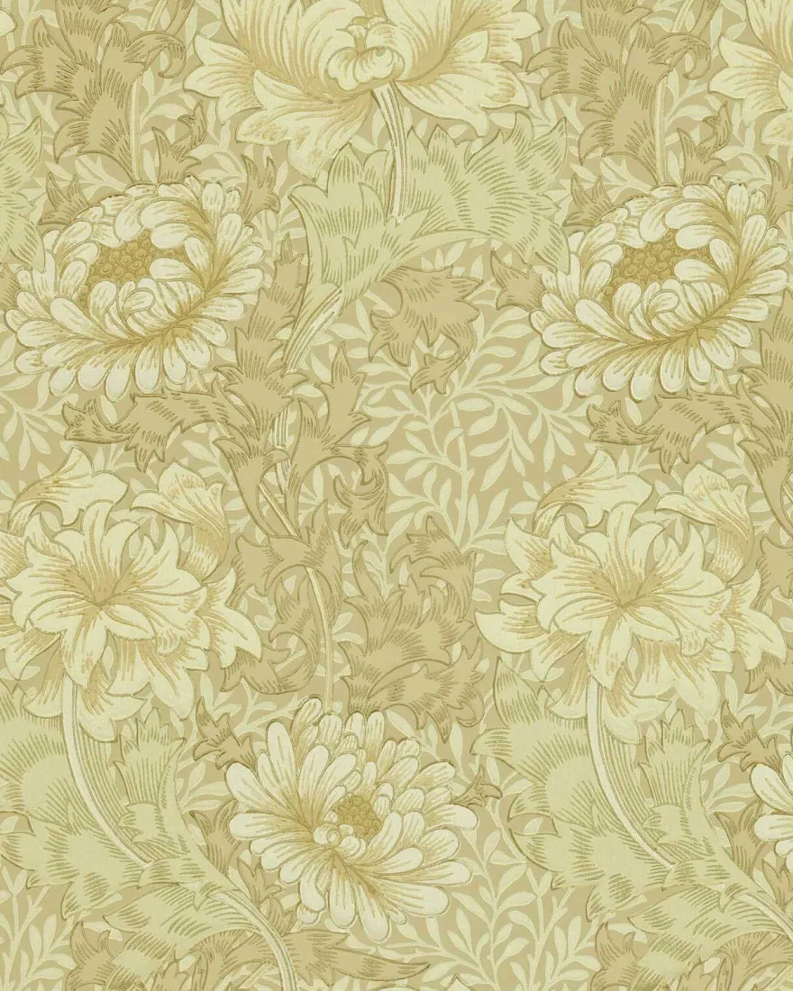 William Morris & Co. Tapet - Chrysanthemum Ivory/Canvas
