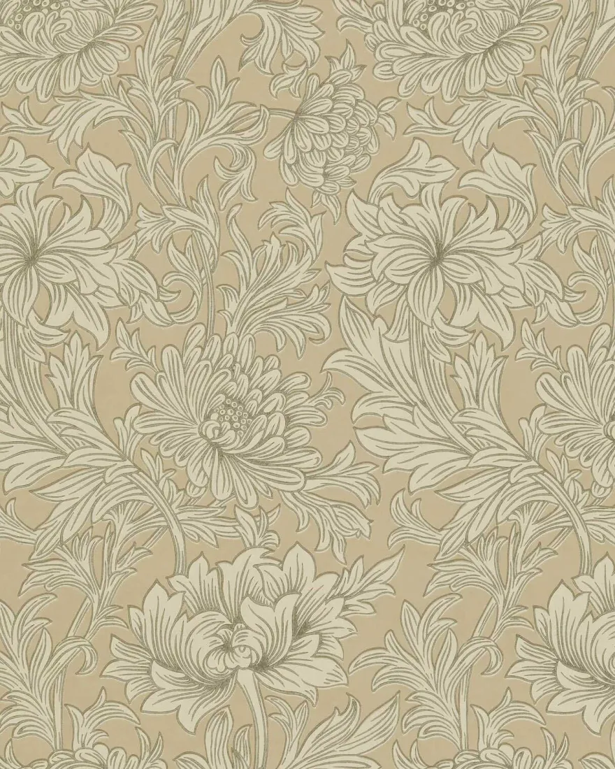 William Morris & Co. Tapet - Chrysanthemum Toile Ivory/Gold