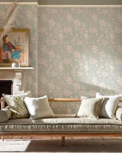 William Morris & Co. Tapet - Double Bough teal rose
