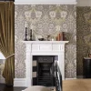William Morris & Co. Tapet - Honeysuckle & Tulip Charcoal/Gold