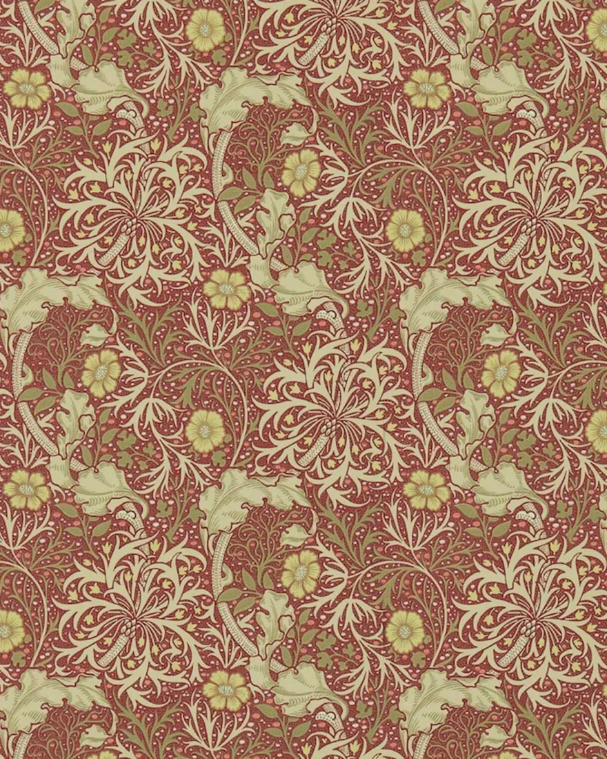 William Morris & Co. Tapet - Morris Seaweed Red/Gold
