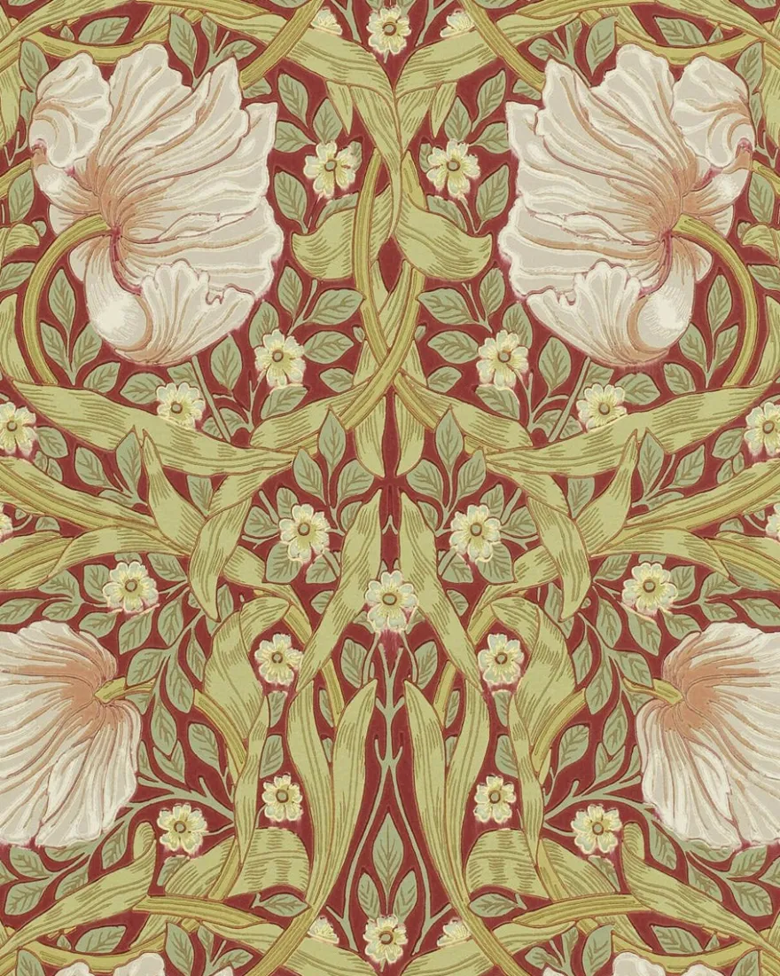 William Morris & Co. Tapet - Pimpernel Brick/Olive