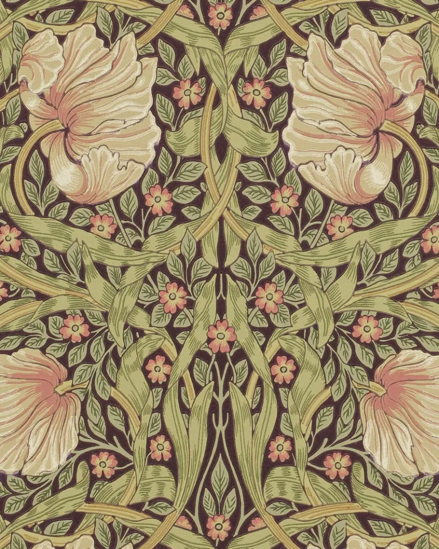 William Morris & Co. Tapet - Pimpernel Bullrush/Russet