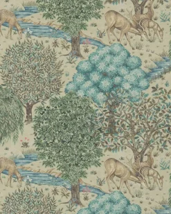 William Morris & Co. Tapet - The Brook Linen Green